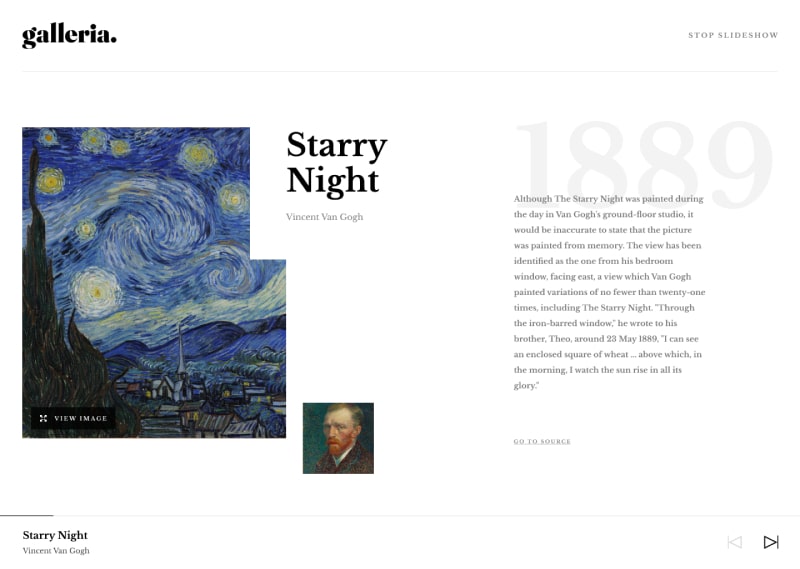 Slide of Starry Night by Vincent Van Gogh