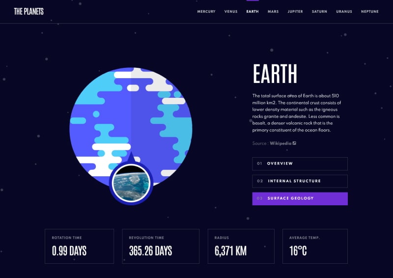 Planet facts site earth surface geology preview